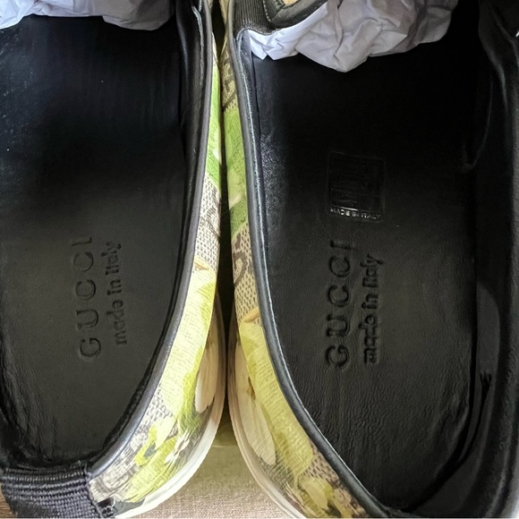 Gucci Supreme GG Canvas Bloom Green Floral Print Slip On Sneakers 10.5 G US11 - Picture 11 of 17